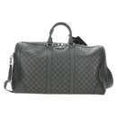 GUCCI GG Supreme Ophidia Boston Bag PVC Gray Silver 724612 Auth mr2423M-2