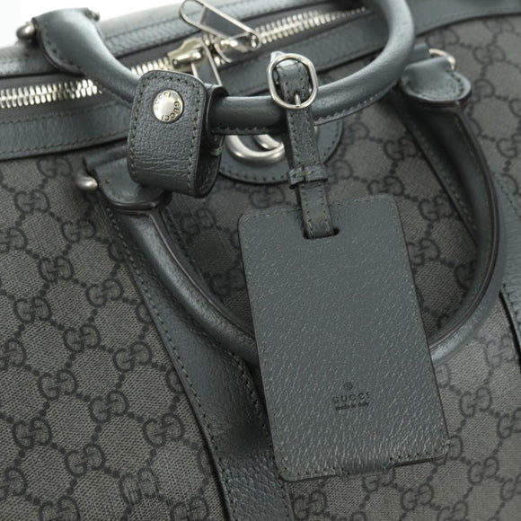 GUCCI GG Supreme Ophidia Boston Bag PVC Gray Silver 724612 Auth mr2423M
