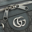 GUCCI GG Supreme Ophidia Boston Bag PVC Gray Silver 724612 Auth mr2423M-21