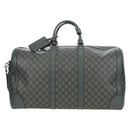 GUCCI GG Supreme Ophidia Boston Bag PVC Gray Silver 724612 Auth mr2423M-3