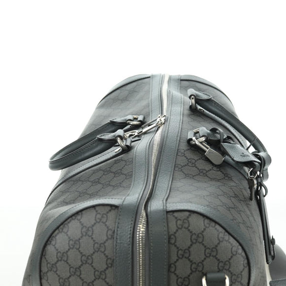 GUCCI GG Supreme Ophidia Boston Bag PVC Gray Silver 724612 Auth mr2423M
