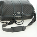 GUCCI GG Supreme Ophidia Boston Bag PVC Gray Silver 724612 Auth mr2423M-9