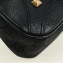 GUCCI GG Canvas Chain Accessory Pouch Black Gold 120940 Auth mr2424V-9