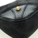 GUCCI GG Canvas Chain Accessory Pouch Black Gold 120940 Auth mr2424V-15