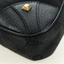 GUCCI GG Canvas Chain Accessory Pouch Black Gold 120940 Auth mr2424V-16