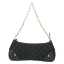 GUCCI GG Canvas Chain Accessory Pouch Black Gold 120940 Auth mr2424V-13