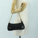 GUCCI GG Canvas Chain Accessory Pouch Black Gold 120940 Auth mr2424V-21