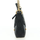 GUCCI GG Canvas Chain Accessory Pouch Black Gold 120940 Auth mr2424V-4