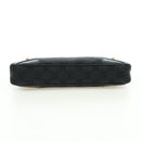 GUCCI GG Canvas Chain Accessory Pouch Black Gold 120940 Auth mr2424V-5