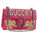 GUCCI Chain Dionysus Small Shoulder Bag Leather Pink Silver 400249 Auth mr2426V-1