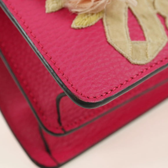 GUCCI Chain Dionysus Small Shoulder Bag Leather Pink Silver 400249 Auth mr2426V