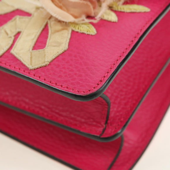 GUCCI Chain Dionysus Small Shoulder Bag Leather Pink Silver 400249 Auth mr2426V
