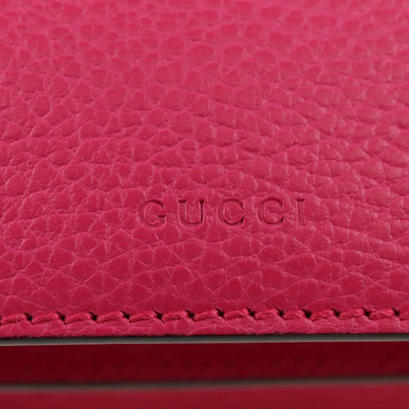 GUCCI Chain Dionysus Small Shoulder Bag Leather Pink Silver 400249 Auth mr2426V