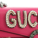 GUCCI Chain Dionysus Small Shoulder Bag Leather Pink Silver 400249 Auth mr2426V-21