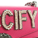 GUCCI Chain Dionysus Small Shoulder Bag Leather Pink Silver 400249 Auth mr2426V-22