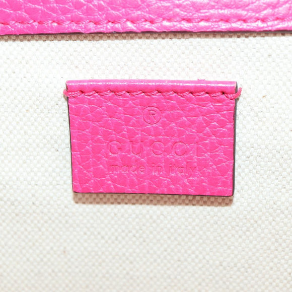 GUCCI Chain Dionysus Small Shoulder Bag Leather Pink Silver 400249 Auth mr2426V