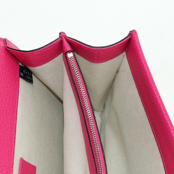 GUCCI Chain Dionysus Small Shoulder Bag Leather Pink Silver 400249 Auth mr2426V