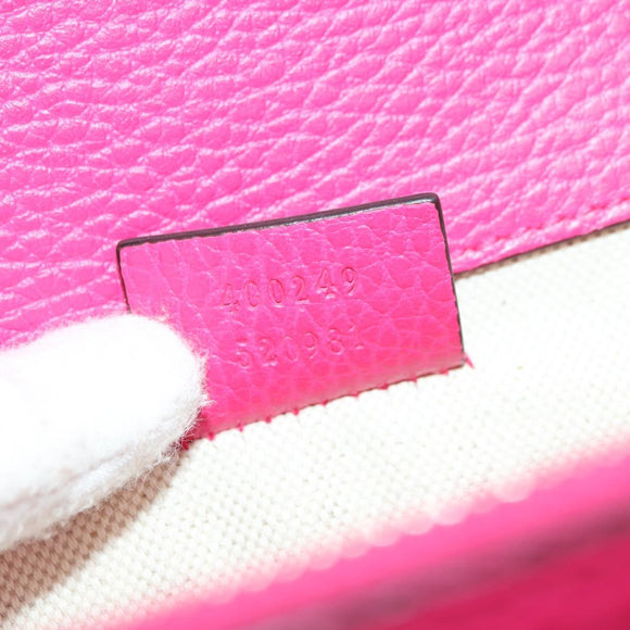 GUCCI Chain Dionysus Small Shoulder Bag Leather Pink Silver 400249 Auth mr2426V