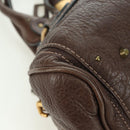 Chloe Paddington Hand Bag Leather Brown Gold Silver Auth mr2427V-10