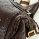 Chloe Paddington Hand Bag Leather Brown Gold Silver Auth mr2427V-11