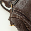 Chloe Paddington Hand Bag Leather Brown Gold Silver Auth mr2427V-12