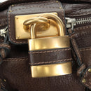 Chloe Paddington Hand Bag Leather Brown Gold Silver Auth mr2427V-15