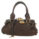 Chloe Paddington Hand Bag Leather Brown Gold Silver Auth mr2427V-2