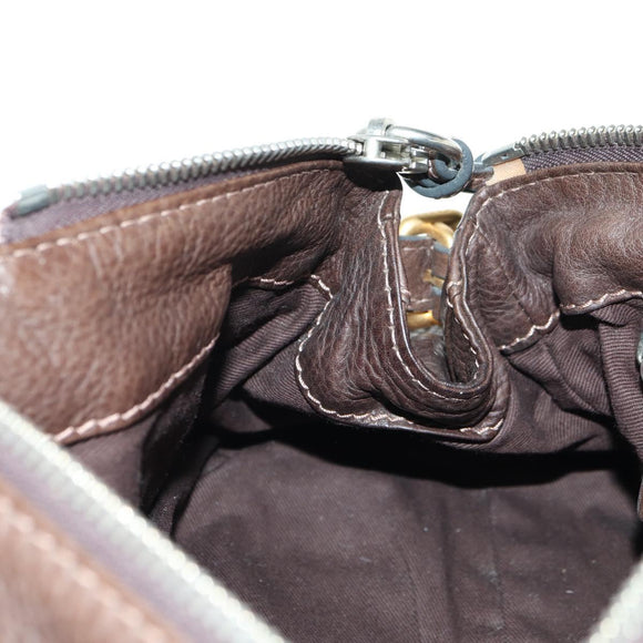 Chloe Paddington Hand Bag Leather Brown Gold Silver Auth mr2427V