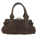 Chloe Paddington Hand Bag Leather Brown Gold Silver Auth mr2427V-3