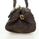 Chloe Paddington Hand Bag Leather Brown Gold Silver Auth mr2427V-4