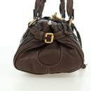 Chloe Paddington Hand Bag Leather Brown Gold Silver Auth mr2427V-5