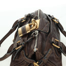 Chloe Paddington Hand Bag Leather Brown Gold Silver Auth mr2427V-6