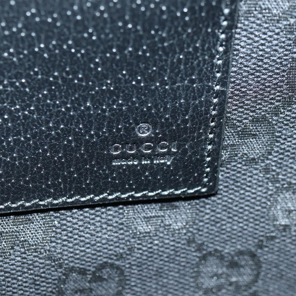GUCCI Horsebit Clutch Bag Leather Black Gold 700524 Auth mr2429V