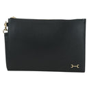 GUCCI Horsebit Clutch Bag Leather Black Gold 700524 Auth mr2429V-13