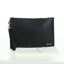 GUCCI Horsebit Clutch Bag Leather Black Gold 700524 Auth mr2429V-12