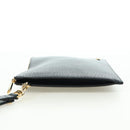 GUCCI Horsebit Clutch Bag Leather Black Gold 700524 Auth mr2429V-3