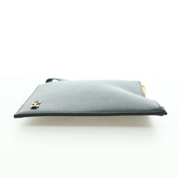 GUCCI Horsebit Clutch Bag Leather Black Gold 700524 Auth mr2429V