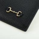 GUCCI Horsebit Clutch Bag Leather Black Gold 700524 Auth mr2429V-14