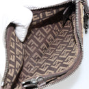 FENDI Zucchino Canvas Pouch Brown Silver Auth mr2431-13
