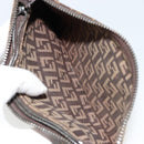FENDI Zucchino Canvas Pouch Brown Silver Auth mr2431-18