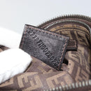 FENDI Zucchino Canvas Pouch Brown Silver Auth mr2431-19