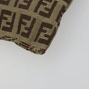 FENDI Zucchino Canvas Pouch Brown Silver Auth mr2431-8