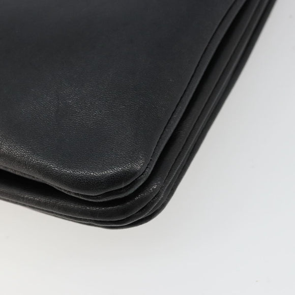 CELINE Trio Shoulder Bag Leather Black Gold Auth mr2435