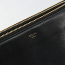 CELINE Trio Shoulder Bag Leather Black Gold Auth mr2435-14