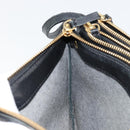 CELINE Trio Shoulder Bag Leather Black Gold Auth mr2435-18