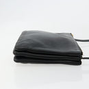 CELINE Trio Shoulder Bag Leather Black Gold Auth mr2435-4