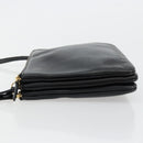 CELINE Trio Shoulder Bag Leather Black Gold Auth mr2435-5
