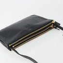 CELINE Trio Shoulder Bag Leather Black Gold Auth mr2435-6