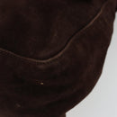 FENDI Mamma Baguette Shoulder Bag Suede Brown Gold Auth mr2436A-15