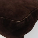 FENDI Mamma Baguette Shoulder Bag Suede Brown Gold Auth mr2436A-17